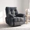 Relaxfauteuil, Massage Polsterstoel Met 8 Vibratiepunten, Verstelbare Voetensteun, Zijvak, Ligstoel, Grijs