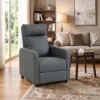 Relaxfauteuil Met Push Back Ligfunctie En Voetensteun TV fauteuil Van PU leer Grijs