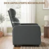 Relaxfauteuil Met Push Back Ligfunctie En Voetensteun TV fauteuil Van PU leer Grijs