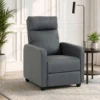 Relaxfauteuil Met Push Back Ligfunctie En Voetensteun TV fauteuil Van PU leer Grijs