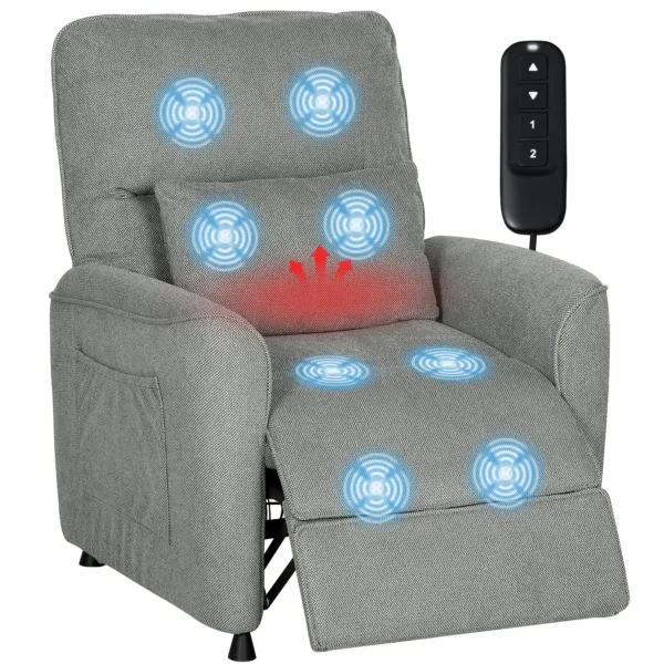 Relaxfauteuil TV fauteuil Elektrisch Met Ligfunctie Verwarming Vibratiemassage