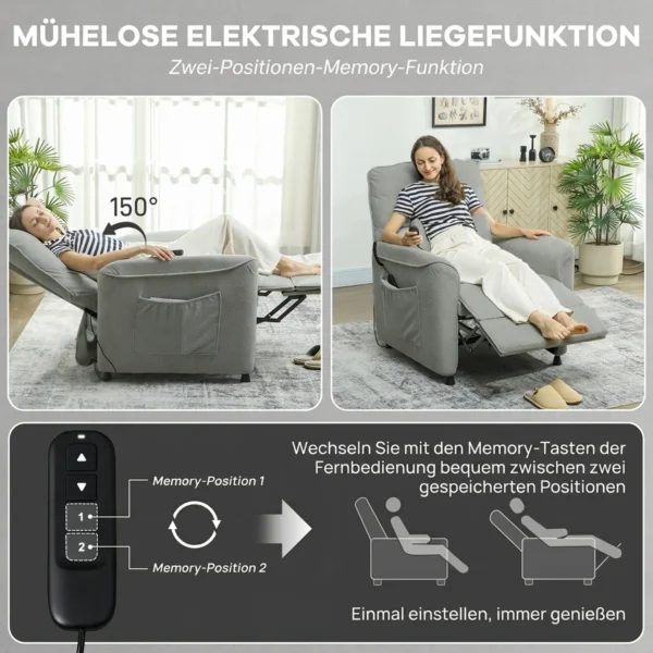 Relaxfauteuil TV fauteuil Elektrisch Met Ligfunctie Verwarming Vibratiemassage