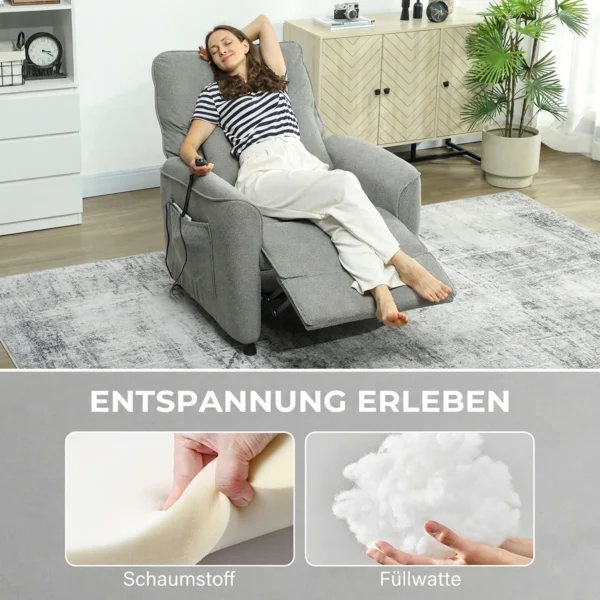 Relaxfauteuil TV fauteuil Elektrisch Met Ligfunctie Verwarming Vibratiemassage