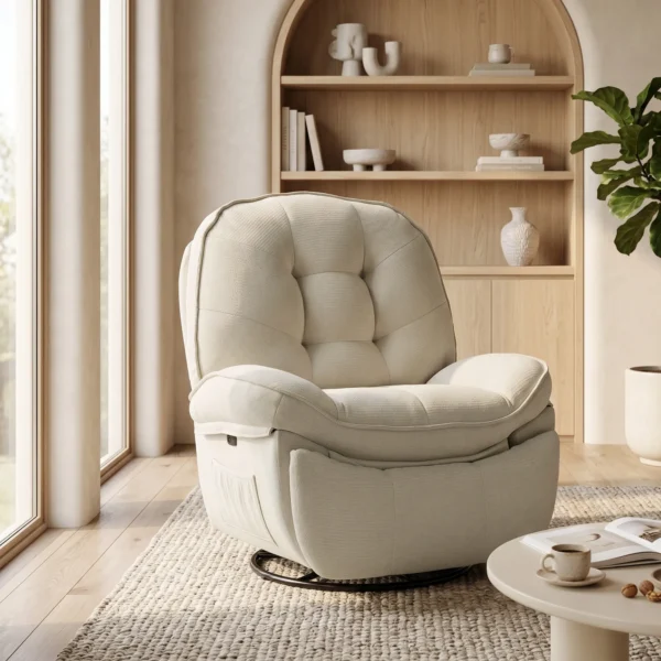 Relaxfauteuil TV fauteuil Met Ligfunctie, Draaibare Relaxstoel Met Schommelfunctie, Voor Woonkamer, Slaapkamer