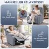 Relaxsessel, Liegefunktion Und Fußstütze, Verstellbar, Bis 120 Kg, Stahlrahmen, 84 X 92 X 100 Cm, Grau