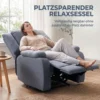 Relaxsessel, Liegefunktion Und Fußstütze, Verstellbar, Bis 120 Kg, Stahlrahmen, 84 X 92 X 100 Cm, Grau