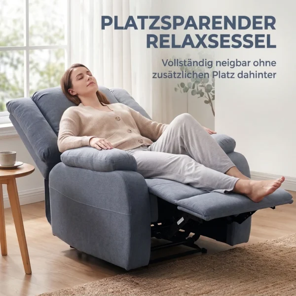 Relaxsessel, Liegefunktion Und Fußstütze, Verstellbar, Bis 120 Kg, Stahlrahmen, 84 X 92 X 100 Cm, Grau