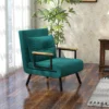Relaxstoel In Scandinavisch Design, Ligstoel, Leesstoel. Incl. Kussen Met Knoophechting, Zwart + Natuur