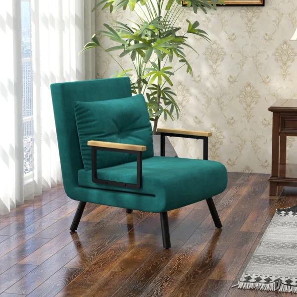 Relaxstoel In Scandinavisch Design, Ligstoel, Leesstoel. Incl. Kussen Met Knoophechting, Zwart + Natuur