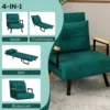 Relaxstoel In Scandinavisch Design, Ligstoel, Leesstoel. Incl. Kussen Met Knoophechting, Zwart + Natuur
