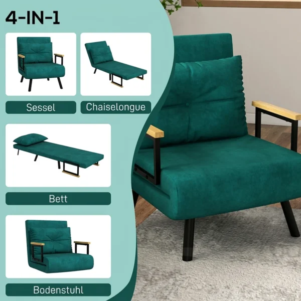 Relaxstoel In Scandinavisch Design, Ligstoel, Leesstoel. Incl. Kussen Met Knoophechting, Zwart + Natuur