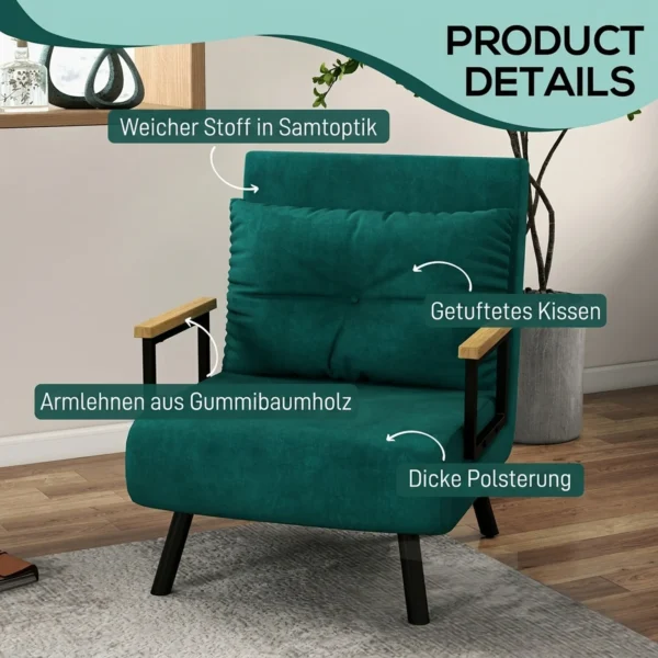 Relaxstoel In Scandinavisch Design, Ligstoel, Leesstoel. Incl. Kussen Met Knoophechting, Zwart + Natuur