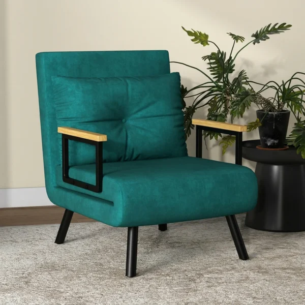 Relaxstoel In Scandinavisch Design, Ligstoel, Leesstoel. Incl. Kussen Met Knoophechting, Zwart + Natuur