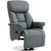 Relaxstoel, Ligfunctie, Lederlook, Voetensteun, Tot 120 Kg, 78 X 80 X 109 Cm, Grijs