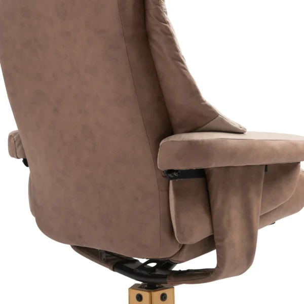 Relaxstoel Met Voetenbank, 360° Draaibaar, 135° Kantelbaar, Ademende Bekleding, 78 X 82,5 X 109 Cm, Bruin