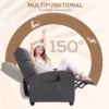 Relaxstoel TV stoel Met Vibratiemassage, Ligfunctie, 2 Massagepunten, Afstandsbediening, 68 X 88 X 98 Cm Grijs