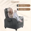 Relaxstoel TV stoel Met Vibratiemassage, Ligfunctie, 2 Massagepunten, Afstandsbediening, 68 X 88 X 98 Cm Grijs
