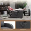 Relaxstoel TV stoel Met Vibratiemassage, Ligfunctie, 2 Massagepunten, Afstandsbediening, 68 X 88 X 98 Cm Grijs