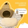 Rieten Kattenmand Met Twee Verdiepingen, Kattenbed, Kattenmandje Met Kussen, Voordeur Voor Katten Onder 3,5 Kg Ø40 X 30 Cm