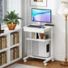 Rolbureau Met Lade En Planken, 4 Wielen, Compact, Spaanplaat, Metaal