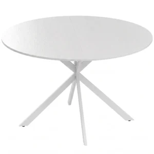 Ronde Eettafel Voor 4 Personen, Keukentafel In Industriële Stijl Met Stalen Poten, Voor Eetkamer, Keuken, Wit