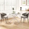 Ronde Eettafel Voor 4 Personen, Keukentafel In Industriële Stijl Met Stalen Poten, Voor Eetkamer, Keuken, Wit