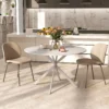 Ronde Eettafel Voor 4 Personen, Keukentafel In Industriële Stijl Met Stalen Poten, Voor Eetkamer, Keuken, Wit