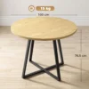 Ronde Eettafel Voor 4 Personen Ronde Keukentafel Stalen Frame 100cm Natuur Zwart