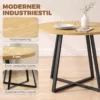Ronde Eettafel Voor 4 Personen Ronde Keukentafel Stalen Frame 100cm Natuur Zwart