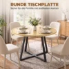 Ronde Eettafel Voor 4 Personen Ronde Keukentafel Stalen Frame 100cm Natuur Zwart