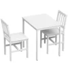 Ruimtebesparende Eetgroep, Rechthoekige Keukentafel Met 2 Stoelen, Wit