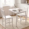 Ruimtebesparende Eetgroep, Rechthoekige Keukentafel Met 2 Stoelen, Wit