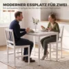 Ruimtebesparende Eetgroep, Rechthoekige Keukentafel Met 2 Stoelen, Wit