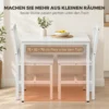 Ruimtebesparende Eetgroep, Rechthoekige Keukentafel Met 2 Stoelen, Wit