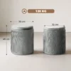 Runder Samt Sitzhocker Mit Stauraum Polsterhocker Fußhocker Mit Deckel 45 Cm Grau
