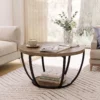 Salontafel Met 2 Niveaus, Woonkamertafel 80 X 80 X 43,8 Cm, Bruin/Zwart