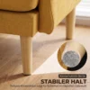 Samtgepolsterde Fauteuil, Extra Grote Accentstoel Met Houten Poten, Leesstoel Voor Woon En Slaapkamer, Geel