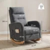 Schaukelstuhl Mit Ausziehbarer Fußstütze Als Ergonomischer Stillsessel Mit Hoher Rückenlehne In Grau
