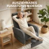 Schaukelstuhl Mit Ausziehbarer Fußstütze Als Ergonomischer Stillsessel Mit Hoher Rückenlehne In Grau