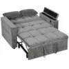 Schlafsofa 2 Sitzer Mit Verstellbarer Rückenlehne Schlafcouch Mit 2 Kissen 136x190 Cm Grau