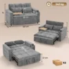 Schlafsofa 2 Sitzer Mit Verstellbarer Rückenlehne Schlafcouch Mit 2 Kissen 136x190 Cm Grau