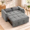 Schlafsofa 2 Sitzer Mit Verstellbarer Rückenlehne Schlafcouch Mit 2 Kissen 136x190 Cm Grau