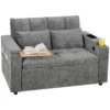 Schlafsofa 2 Sitzer Mit Verstellbarer Rückenlehne Schlafcouch Mit 2 Kissen 136x190 Cm Grau