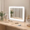 Schminkspiegel Met LED verlichting 80x60 Cm, Cosmetische Spiegel Met 3 Lichtkleuren, USB oplaadfunctie, 10X Vergroting