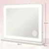 Schminkspiegel Met LED verlichting 80x60 Cm, Cosmetische Spiegel Met 3 Lichtkleuren, USB oplaadfunctie, 10X Vergroting