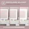 Schminkspiegel Met LED verlichting 80x60 Cm, Cosmetische Spiegel Met 3 Lichtkleuren, USB oplaadfunctie, 10X Vergroting