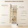 Schmuckschrank Mit 360° Schwenkfuß, Beleuchtetem Innenspiegel