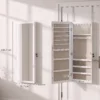 Schmuckschrank Spiegel LED Wandmontage Schmuckschrank Ganzkörperspiegel 106,7cm Weiß