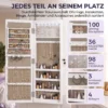 Schmuckschrank Spiegel LED Wandmontage Schmuckschrank Ganzkörperspiegel 106,7cm Weiß