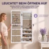Schmuckschrank Spiegel LED Wandmontage Schmuckschrank Ganzkörperspiegel 106,7cm Weiß